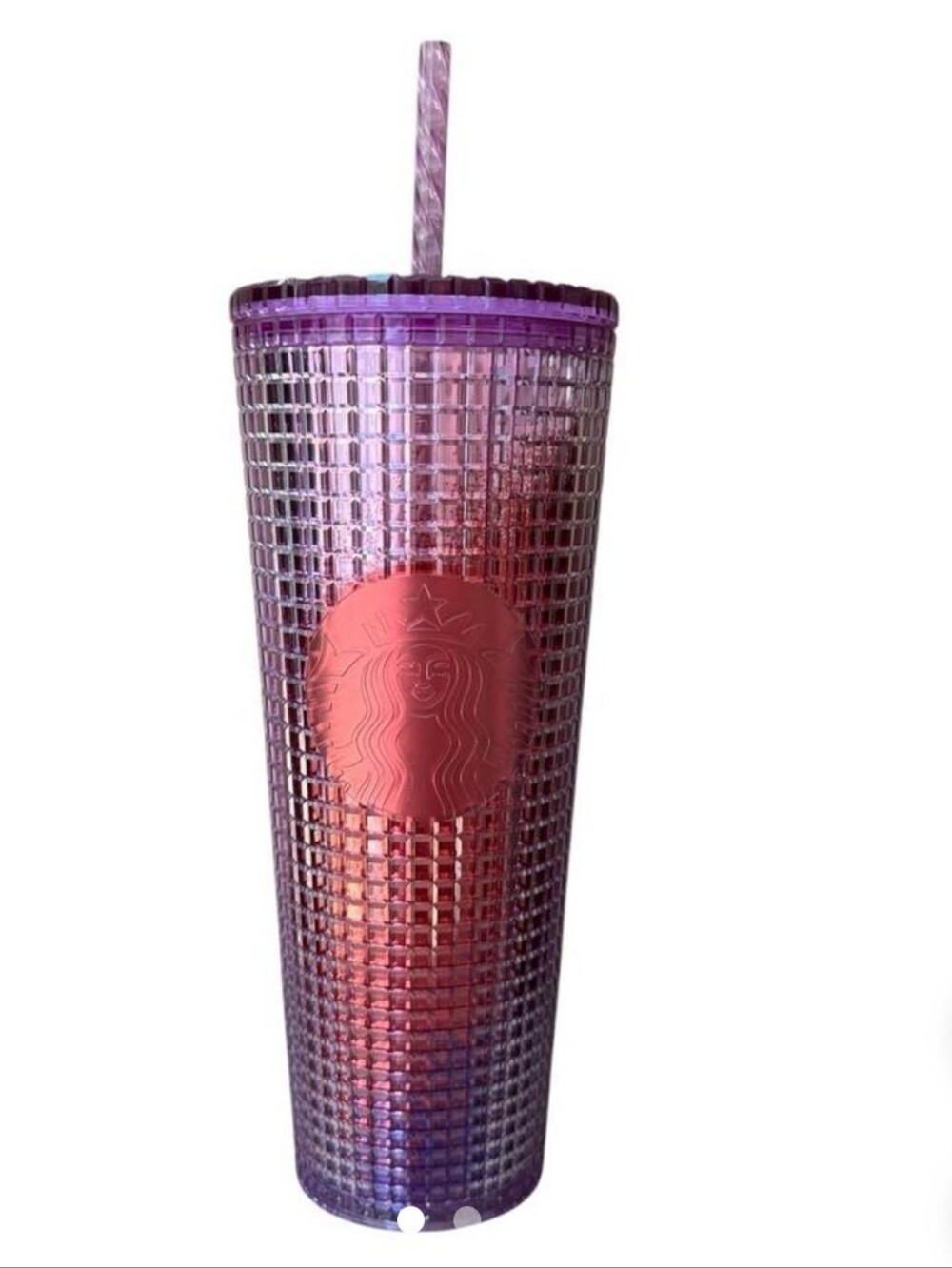 Starbucks Iridescent Pink-Purple Studded Tumbler with Straw